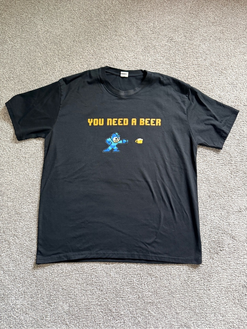Mega Man Funny “You need a beer” men’s size XL tee… tag says L but is XL